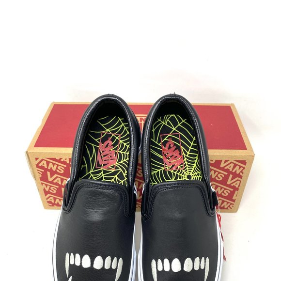Vans Classic Slip On Skateboarding Black White Men's Size Leather VN000XG88MD - Picture 5 of 13